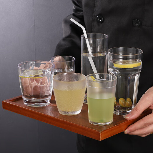 YWZR亚克力杯子商用酒吧专用啤酒杯家用喝水杯塑料防摔八角杯PC白酒杯 9277(4个装)pc加厚摔不破水杯