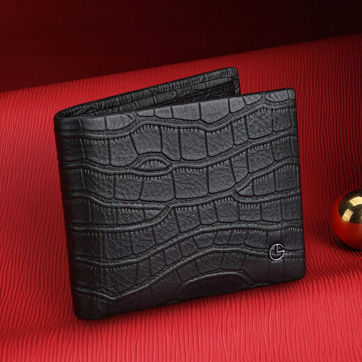 Jinlilai Automne et hiver un nouveau sac de carte de portefeuille masculin avec motif de crocodile à vache