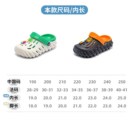 Annil Children's Slippers 2025 Nouvelle merde d'été Feel Wear Wear Mid-Garn's Bag's Bag-Toe Sandals Hole Chaussures 7455 Orange 34 (220 mm tailles recommandées 34-35)