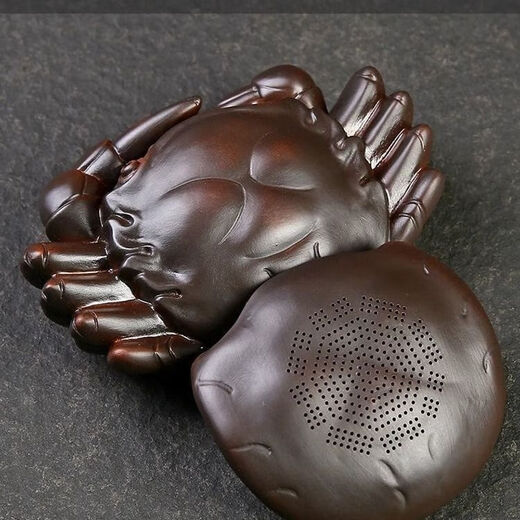 New high-end tea pet home table integrated filter ceramic crab ornaments filter combination purple sand tea pet purple pottery crab Bafanglaicai safe packaging