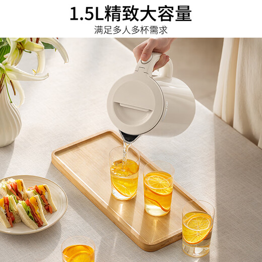 Joyoung hot water kettle electric kettle double-layer kettle body 304 stainless steel 1.5L household zero glue electric kettle K15FD-W100