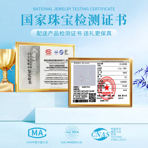 Lao Fengxiang S925 sterling silver couple necklace for men and women, 2025 new pendant, practical birthday gift, shipped by JD.com *Same day/next day - Eucalyptus globulus and bird couple necklace