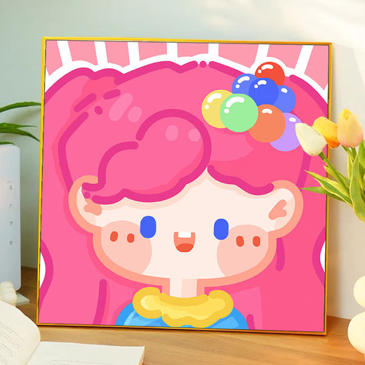 
Three-April Tiger Cute Peripheral Digital Oil Painting Diy Filling Coloring Children's Hand-painted Cartoon Animation Oil Painting Hy14082 20x20cm Thick solid wood inner frame Highlight pigment + Professional oil canvas + Multiple brushes + Wall hanging accessories