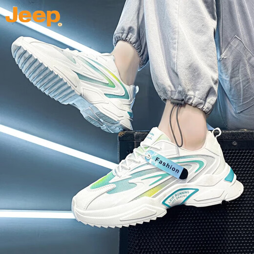 吉普（JEEP）男鞋3637小码3845码46大码夏季青少年初中学生跑步休闲运动老爹鞋 9920白灰 36