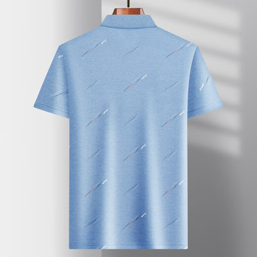 
Hailan special offer daddy suit summer lapel ice silk short-sleeved T-shirt for middle-aged and elderly men thin T-shirt for elderly people half-sleeved ice silk-9851 gray real pocket M 48/165