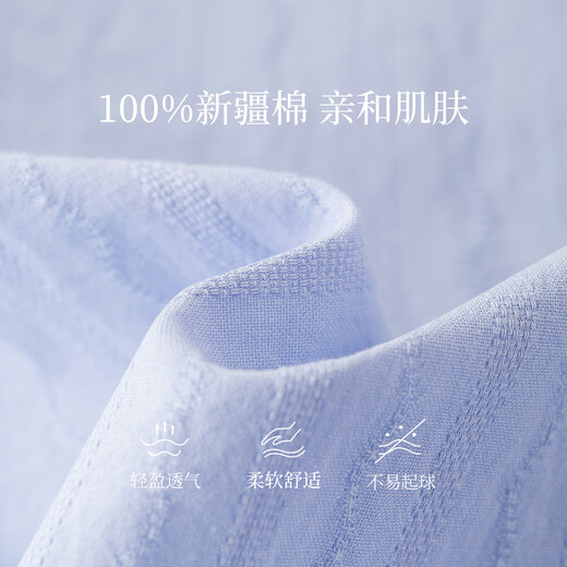 茵曼（INMAN）纯棉法式荷叶边圆领短袖白衬衫2025夏季气质百搭蝴蝶结衬衣女 浅水蓝 M