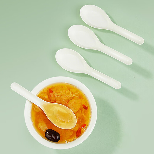 Youao disposable spoons 50 pieces, thickened soup spoons, starch-based table spoons, dessert takeaway packaging forks and spoons