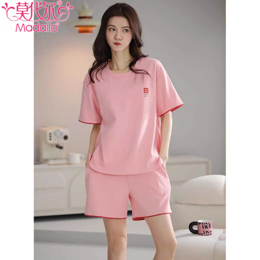 莫代尔2025年新款睡衣女夏季纯棉短袖短裤甜美休闲运动家居服套装可外穿 Z9859 XL 【建议120-140斤穿】