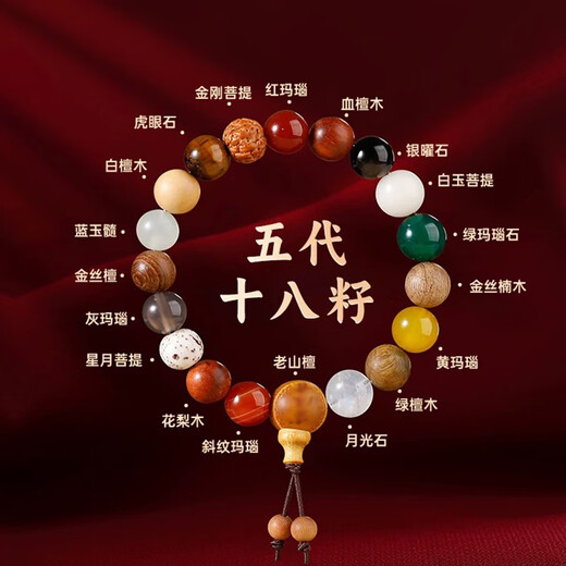 Hangzhou Lingjun Fifth Generation Eighteen Seeds Bracelet Duobao Bodhi Seeds for Men and Women Buddhist Beads and Field Jade Bracelet Fifth Generation Eighteen Seeds Has Passed the Fragrance Gift Bag