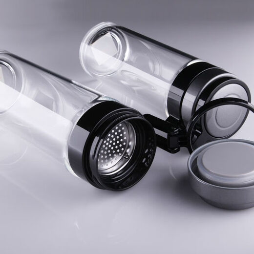 Copa de vidrio de una sola capa Heenoor Gran capacidad con anillo de elevación al aire libre espesado con té de malla de filtro a bordo de té de té de té auténtico color xn-6076-695ml