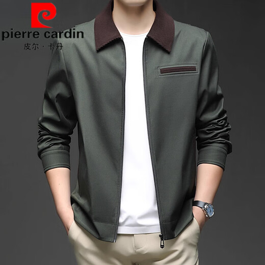 Pierre Cardin brand jacket men's autumn new fashion trend lapel quality jacket sports casual versatile outdoor cycling wear 1966-dark blue M recommended 100-120Jin Jin equals 0.5 kg