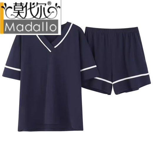 Pajamas modal femelle Fat Girl Coton Coton Coton à manches en V Short à manches V plus taille 240 Jin [Jin est égal à 0,5 kg] Vêtements de maison lâche ZJ679 4xl [180-200 Jin [Jin est égal à 0,5 kg]]]