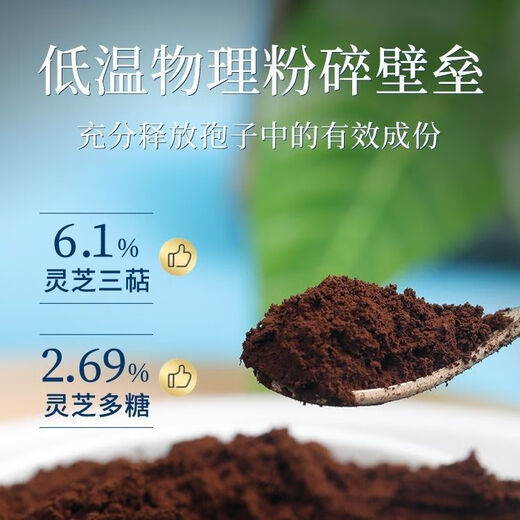 安徽大别山灵芝之都金寨椴木赤灵芝孢子粉灵芝粉三萜多糖中老年 1罐*250g 金寨灵芝孢子粉