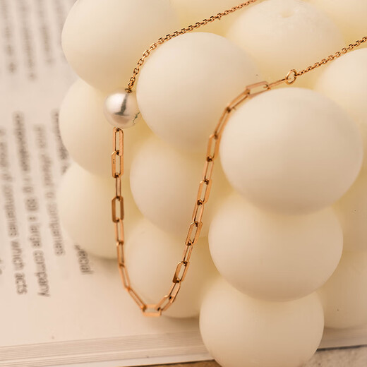 ANNE DE LOVE rose gold pearl 18K necklace women's light luxury jewelry gift best friend's birthday high-end