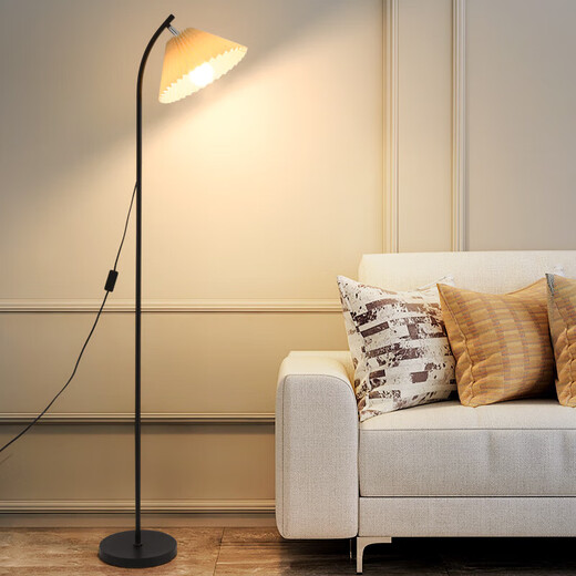 百褶落地灯led后现代创意客厅灯温馨氛围卧室床头灯广东中山灯具 1396-三色-12W