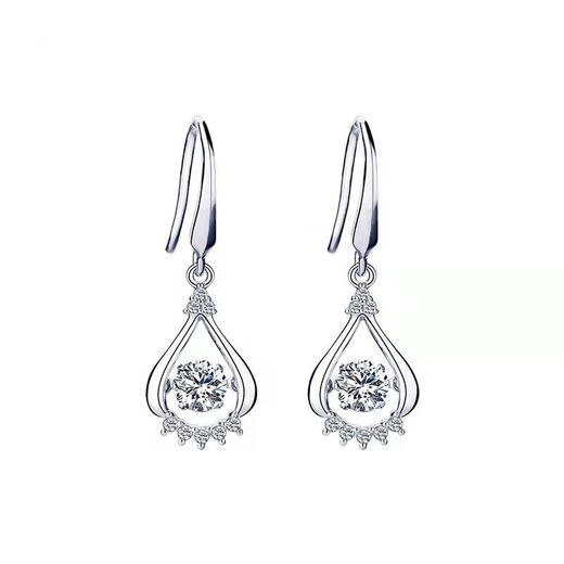 Pt950 platinum earrings female birthday gift light luxury moissanite diamond 18k pure white gold earrings earrings jewelry 2g platinum heart with you earrings