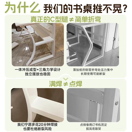 Mansfield solid wood double desk cream style home office computer desk desktop study table girls bedroom with shelf