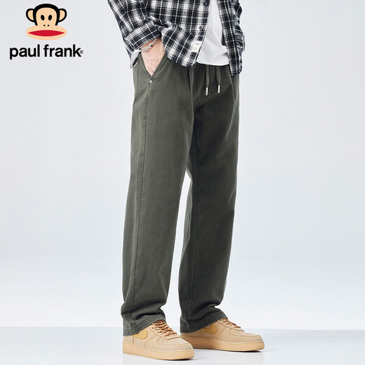 Paul Frank Casual Pants Men's Autumn Loose Straight Pants Men's Trendy Overalls Men's Long Pants Military Green XL