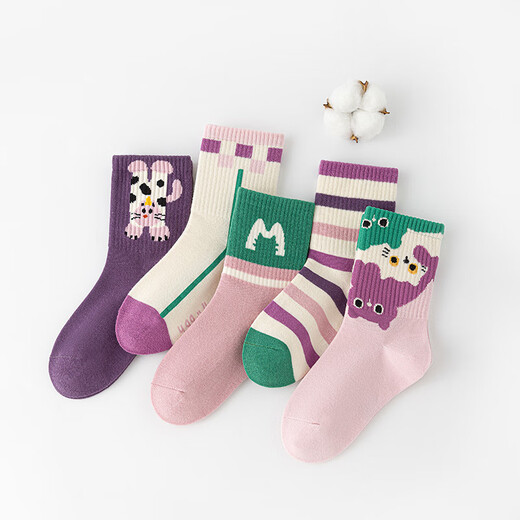 Six-fingered mouse autumn and long socks for boys and girls, autumn and winter thick cotton baby girl's high tube socks for children 1 year old