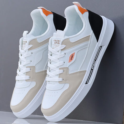 Spider King official website men's shoes 2024 new autumn leather sports and casual board shoes for men's versatile trendy little white trendy shoes learning white black_9905[K] 38