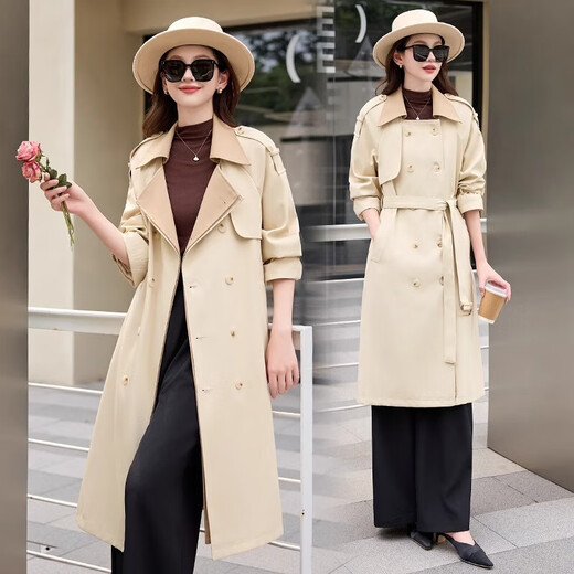 Romon High-End Color Bloklock Breakbreaker for Women Mid-longitud de mediana longitud y otoño NUEVO British Style Fashionable Lapel Cerrado Cerrado para mujeres para mujeres Black M (recomendado 85-100 Jin [Jin equivale a 0.5 kg])