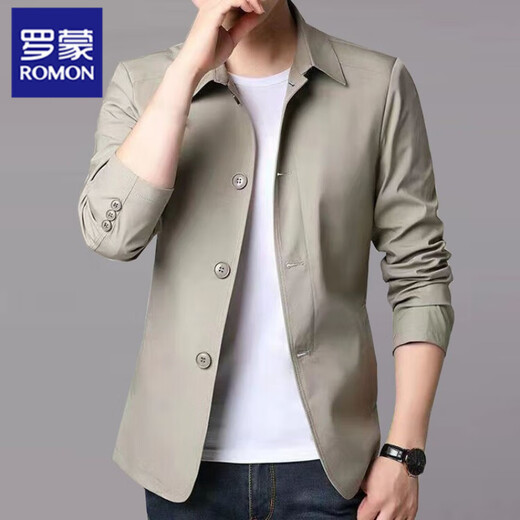 Veste d'affaires pour hommes de printemps haut de gamme Romon Suit en veste d'affaires pour hommes d'âge moyen et jeunes couleurs de couleur monnaie mince de style coréen mince veste brillante nj1048 l [recommandée 110-130jin [Jin est égal à 0,5 kg]]]