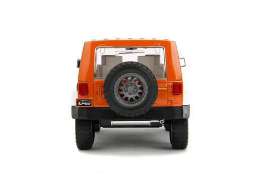 Jada 1:24 Jeep Wrangler alloy car model 2007 orange doll set children's remote control toy portable