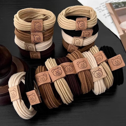 Cuidado personal Simple oso alto elástico Cabeza Carrera Carrera Cabeza Cabello para mujeres Cabello Durable High [20 cuerdas] Color mixto sin especificaciones
