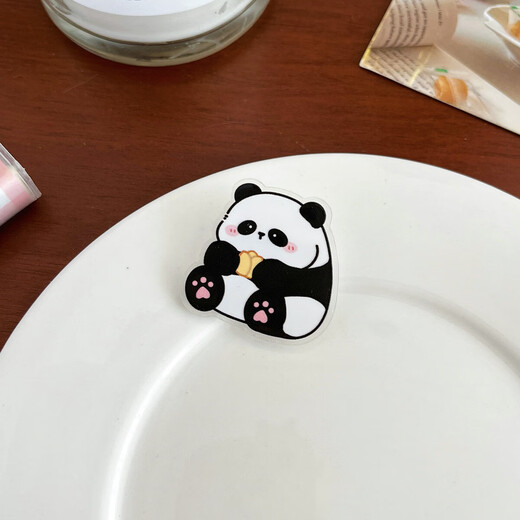 Cartoon panda decorative brooch inspirational text jewelry badge cute pendant small gift student party random style 3 pieces