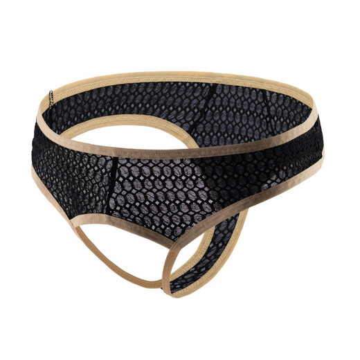 BUFFNY large size open crotch men's underwear no need to take off thong lace breathable temptation sexy hollow T pants white XL 2 feet 6-2 feet 8