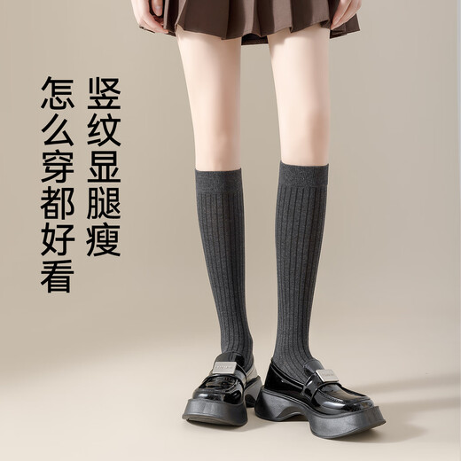 Catman Over-the-Knee Socks Women's Autumn Cotton Socks High Knee Protector Pressure Slimming Anti-Slip Black Thigh Long Socks Over-the-Knee Socks - About 50cm Black One Size