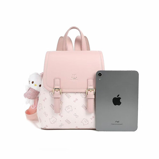 COW&KITTY Hello Kitty 2025 New Student Backpack Birthday Gift Girls Travel Backpack New Year Christmas Gift Sakura Pink Pendant Gift Box 25cm-12cm-25cm