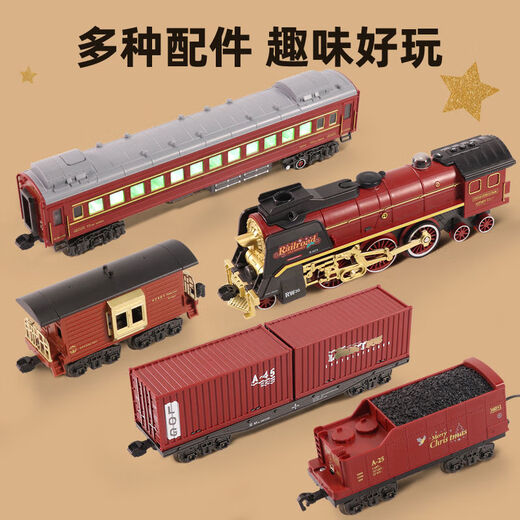 I Niños El control remoto eléctrico de Navidad para niños Retro Train de vapor Simulación Simulación de automóviles de alta velocidad