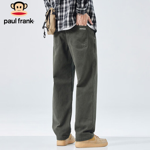 Paul Frank Casual Pants Men's Autumn Loose Straight Pants Men's Trendy Overalls Men's Long Pants Military Green XL