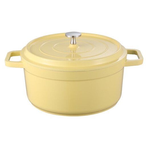 Shantoulin Village Xinjiang - Keramik -Topf mit Doppelohr -Eintopf -Topf Nudel -Topf -Gasherd -Induktionskocher Suppe Topf Emaille Topf 3883 - Gelblegier -Emaille -Schmelzkarten 0 cm