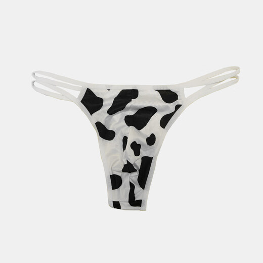 Lanmu thong men 2-pack trendy men's sexy underwear large bag European and American style thong thin edge large size rainbow 2-pack double-belt cow color M 100-120Jin [Jin equals 0.5 kg]