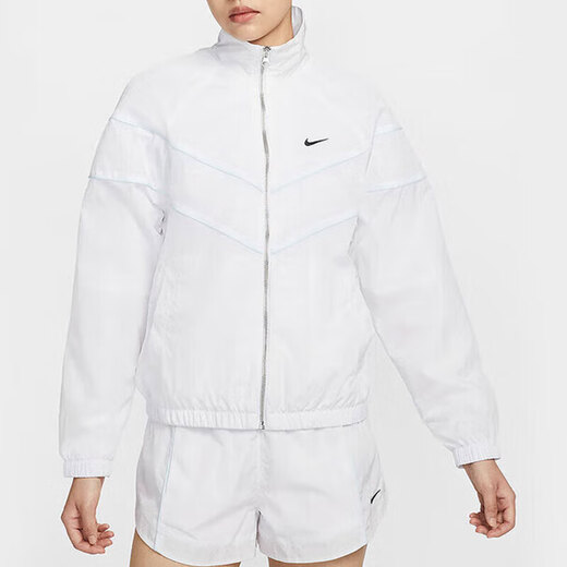 Nike (Nike) Jacke Frauen Sommer Neues Fitnesstraining Sportswear Ständer Kragen Windproof Casual Jacket Fv6305-320 Fv6305-100 Weiß L.