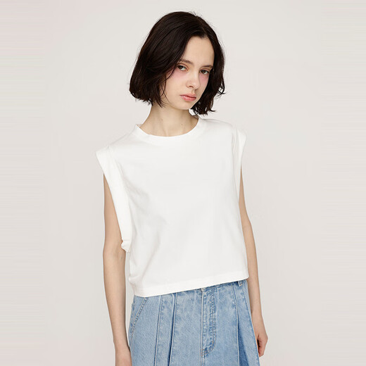 Moussy/Sly2025 Summer Simple Simple Color Color Round Necksemante Randevale.