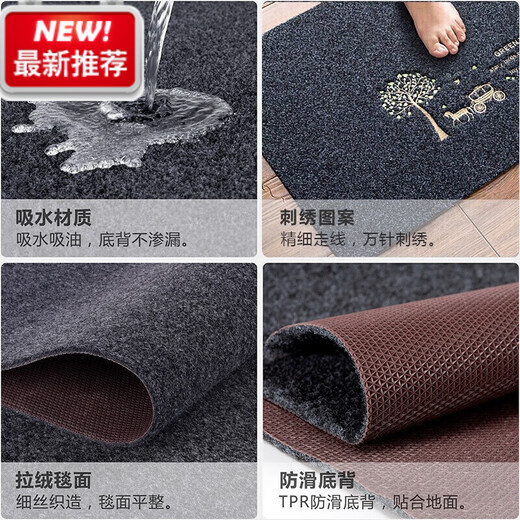 AVIVI home floor mats, door mats, bathroom non-slip mats, water-absorbent and oil-proof kitchen mats, household foot mats 40*60 Money Tree Money Tree 40*60cm