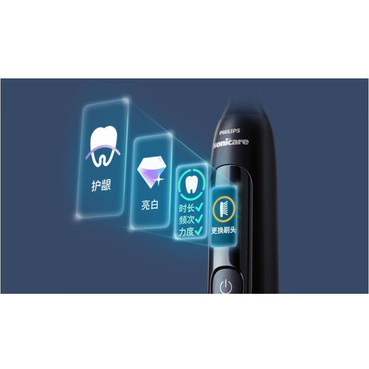 PHILIPS [wie Xiao Zhan] Electric Zahnbürsten Diamond 7 Serie Pro Erwachsene Paar Modellgeschenk für Freund/Freundin Geburtstagsgeschenk Mitternachtsblau HX3892/01