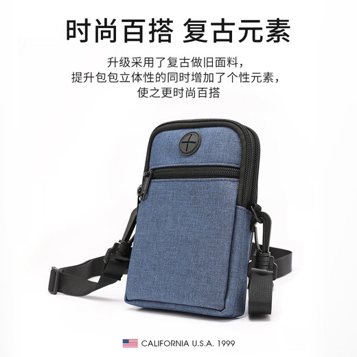 TFO 第四代斜跨证件包 旅行护照包零钱收纳包卡夹包 蓝色 12*17cm