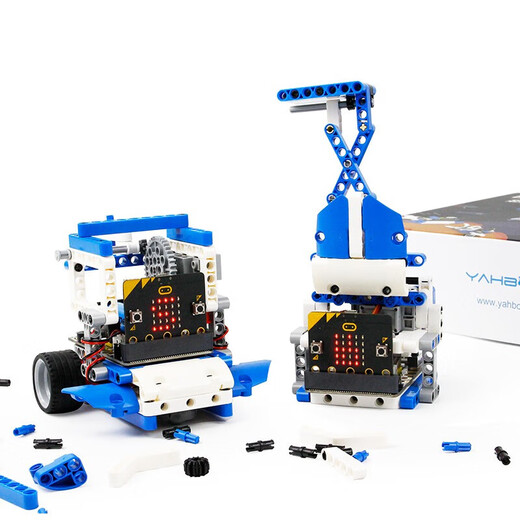 Yahboom Microbit Kit de robot de bloc de construction programmable Graphical Python Maker Education V2 Capteur d'entrée Version avancée (à l'exclusion de la carte mère Microbit)
