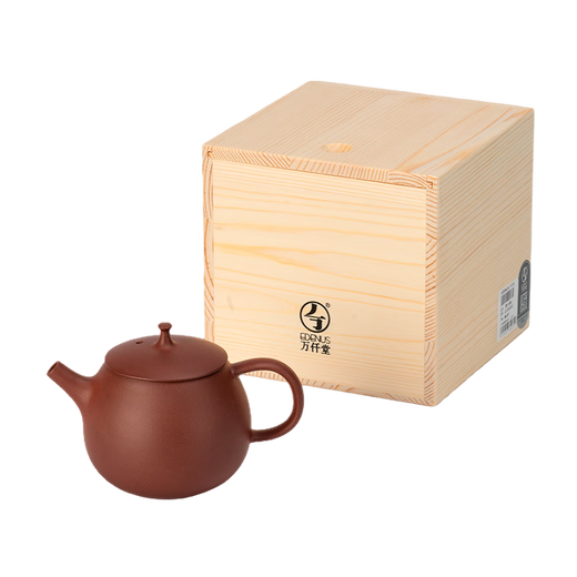 Wanqiantang (Edenus) purple clay teapot, handmade Yixing purple clay teapot, high-end Kung Fu tea set 225ml, a harmonious atmosphere