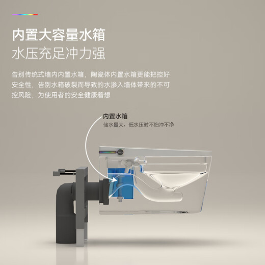 九牧 ( JOMOO )壁挂式智能马桶悬挂入墙式双水路即热带水箱悬空虹吸式墙排坐便器 顶配版-白色【全智能】