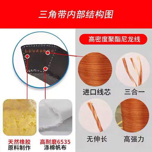 三维浙江三角带B4826/B4877/B4953/B5000/B5080/B5207/B5334B5461 B4826 Li内径周长 17mm