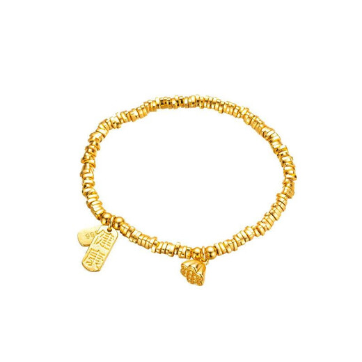 QUAMER new Chinese style 18K color bracelet broken gold a few liang bouncing beads lotus pod healthy broken safety elastic bracelet