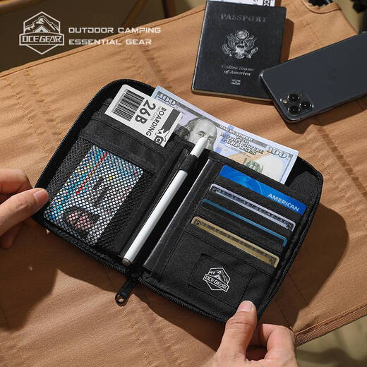 Yusenyi XPAC Outdoor-Reise Anti-Diebes-Zertifikat Aufbewahrungstasche Passportbag Schutz Fall wasserdichte Kartenbeutel in Übersee Kartenbeutel Schwarz