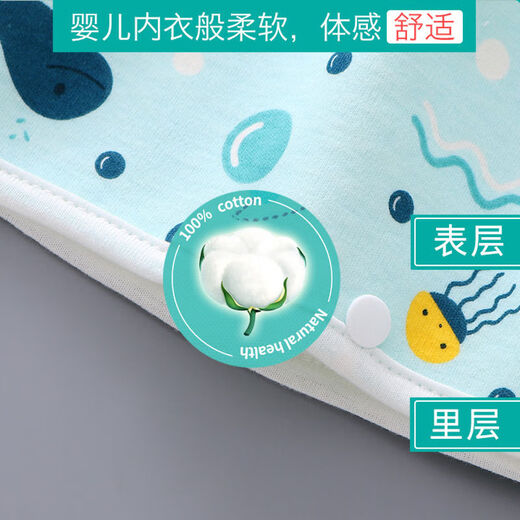 Urine separator skirt 0-4 years old baby waterproof leak-proof diapers training pants for infants and children's night urine artifact cotton can wash urine High waist diaper pants [Green whale] m (0-4 years old)