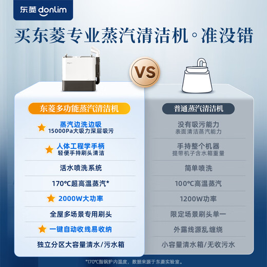 Donlim Multifunctional Steam Cleaner Household Cloth Carpet Window Kitchen Whole House Cleaning Machine High Temperature Sterilization and Mite Cleaning Artifact Multi-Brush Head Whole House Cleaning DL-7901