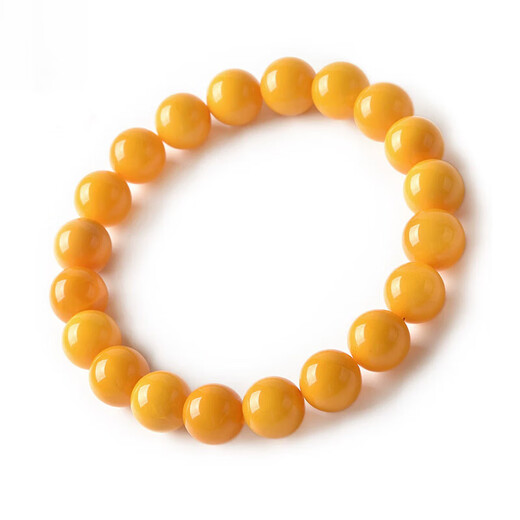 Ruoximeng beeswax bracelet for men and women, East China Sea yellow crystal, agate, jade, loose beads, amber raw stone, chicken oil yellow beeswax bracelet, collection grade chicken oil yellow, about 5mm